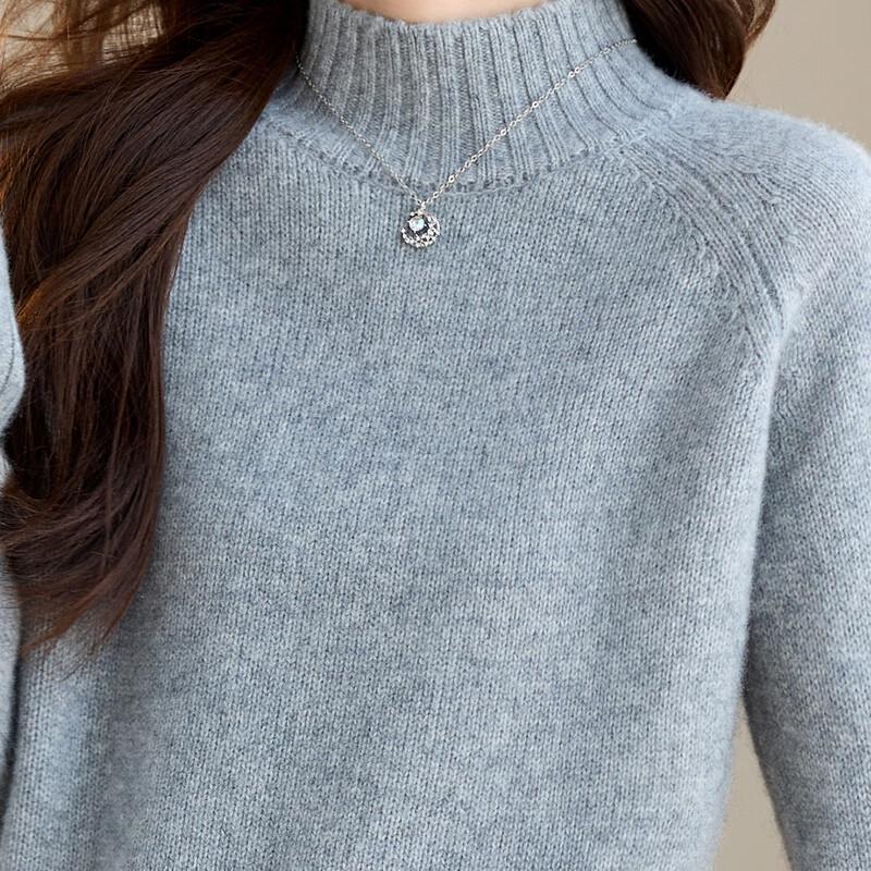 Women's 100% Cashmere Slim Fit Mock Neck Sweater