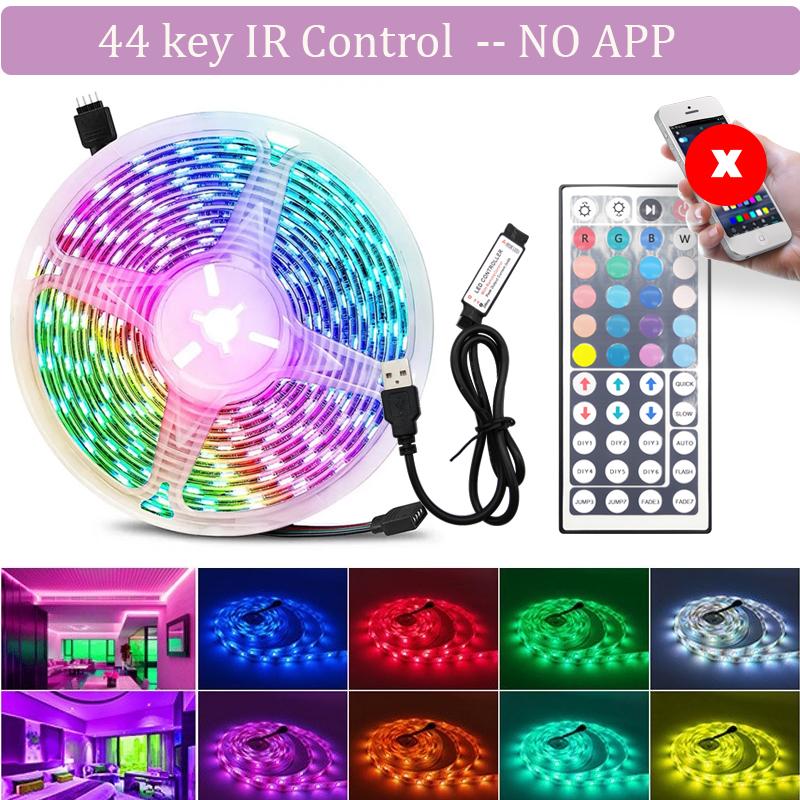 5V USB Bluetooth LED Strip Light SMD 5050 RGB Flexible Tape APP Control TV Background Atmosphere Decor 1-25M