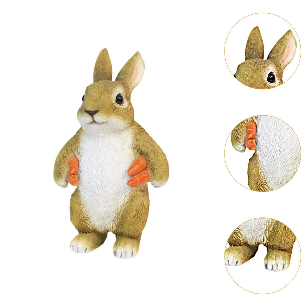 Bunny Statue Creative Rabbit Garden Ornaments To Decorate The Courtyard Outdoor Resin Crafts Cartoon Animal Sculptures