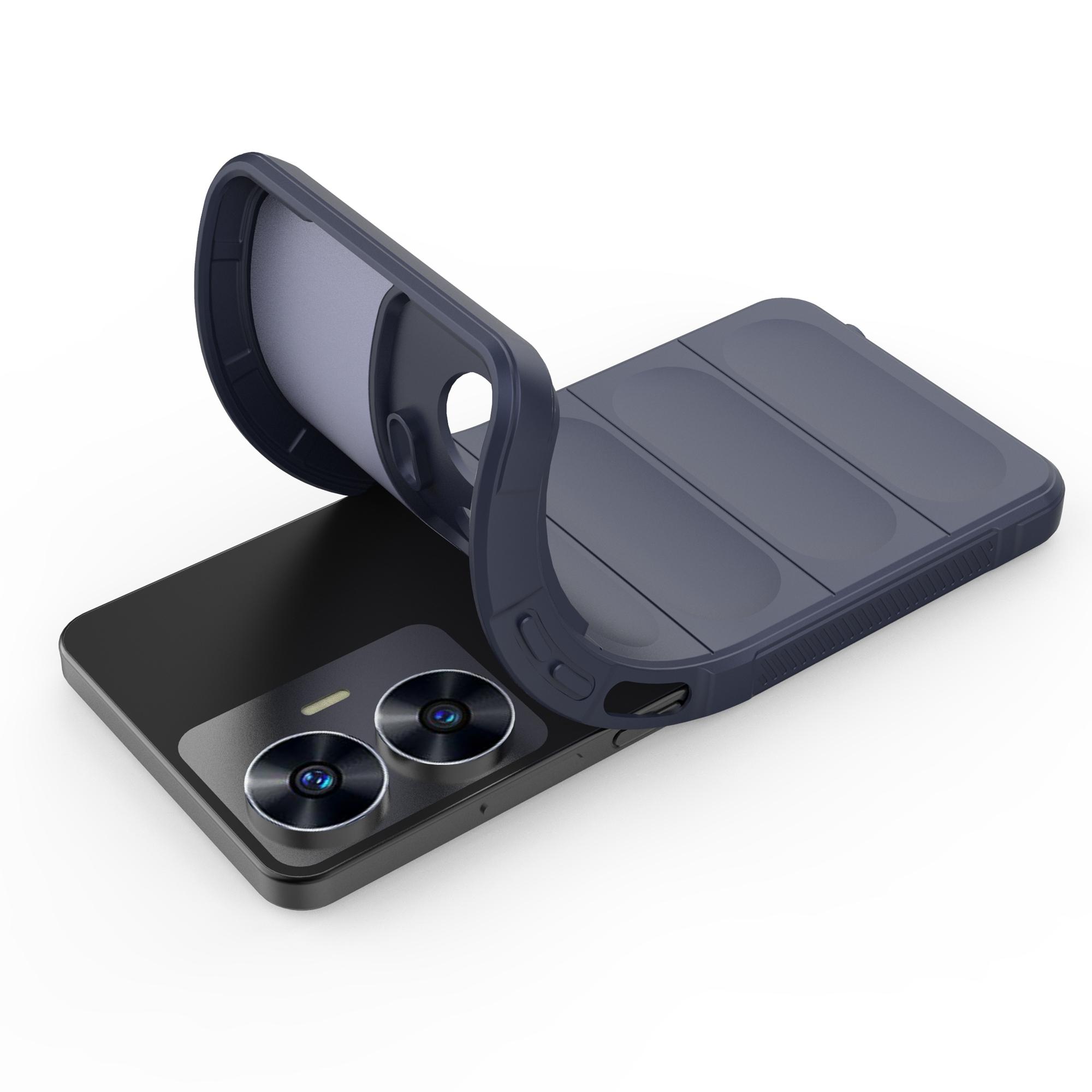 

For Realme C55 4G Flexible TPU Phone Case Anti-Scratch Rugged Back Cover Dark Blue