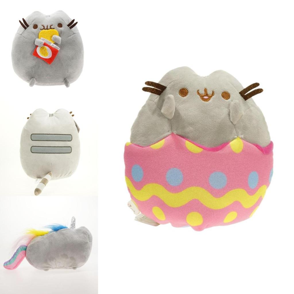 Jucărie de pluș scurt drăguță pisică umplută în stil înghețată, fursec, gogoașă, sushi sau chips de cartofi