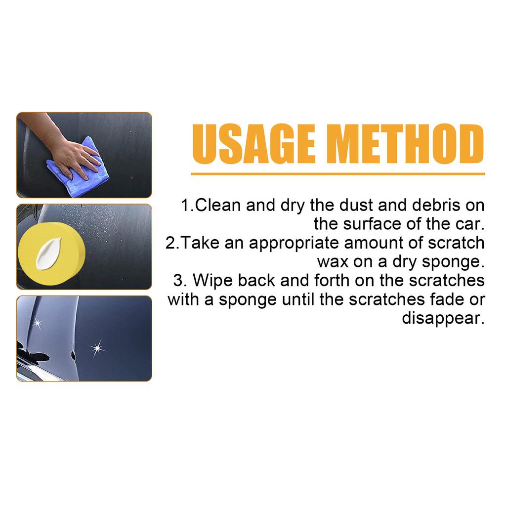 60ml/2oz Car Scratch Remover Universal Scratch Repair Paste with Sponge Car Paint Auto Surfaces Scratch Polishing Wax