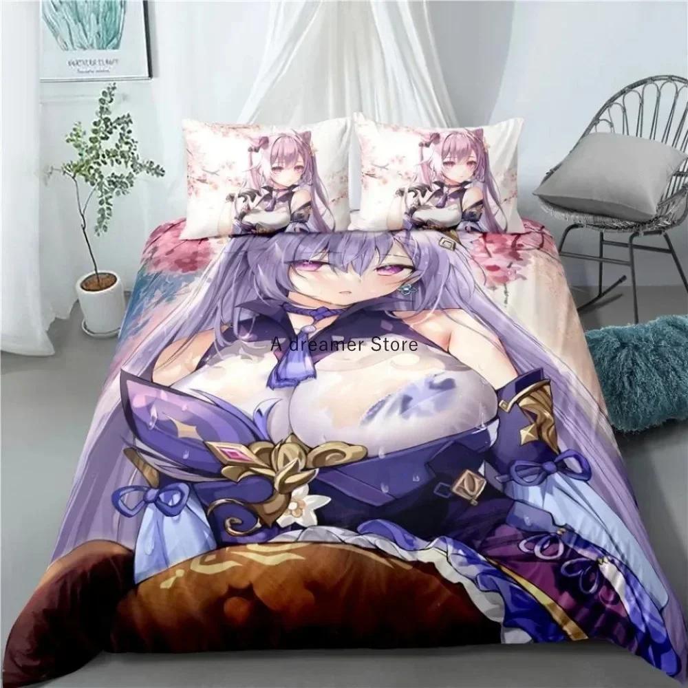Touhou Project Remilia Scarlet Flplusre Beding Set 3D Printed Suitable for Bedrom Soft Duvet Cover Set With Pilowcases Home Textile