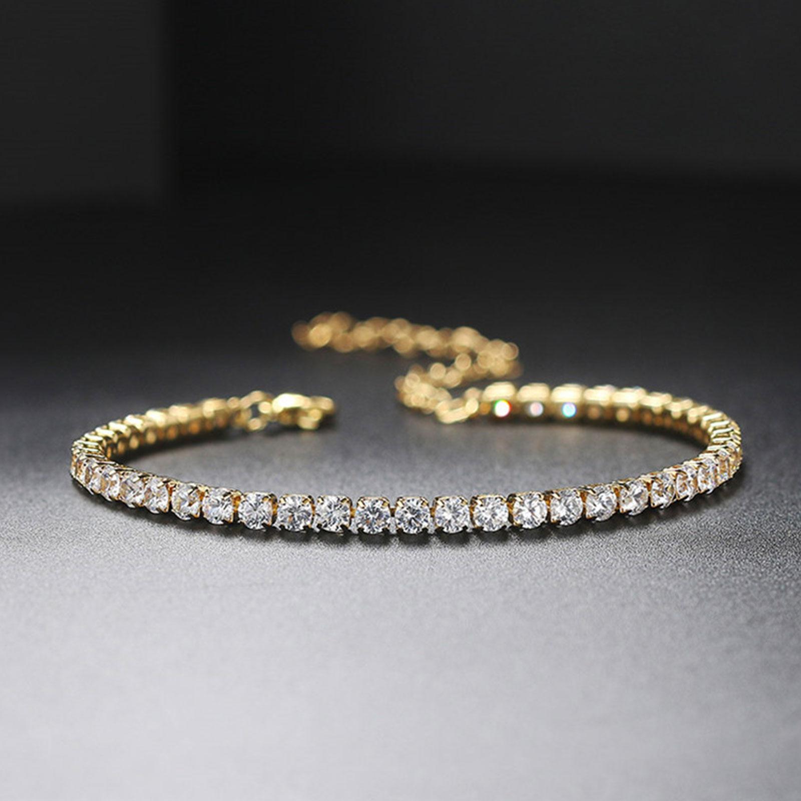 Простые теннисные браслеты со стразами для женщин — фото 4