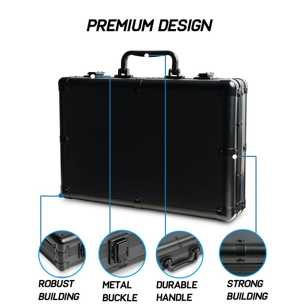 AUKURA Watch Organizer Aluminum Watch Storage Hard Watch Travel Padded Case for Watch Display and Organization 15-Slot Case, Box, Box,