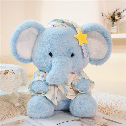 

Blue Jiji Baby Elephant Plush Toy Children Sleep Soothing Rag Doll Good Night Baby Elephant Sleeping Cloth 22cm