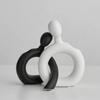 Creative Ceramic Figure Vase Couple Abstract Hollowed-out Flower Arrangement Ornaments Flower Vase Creative Display Home Decorat