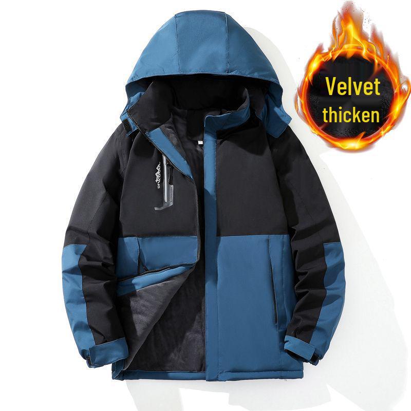 

Men s Windproof, Waterproof Fleece-Lined Winter Jacket - Thick Outdoor Cotton Coat 5XL [155-175 lbs]