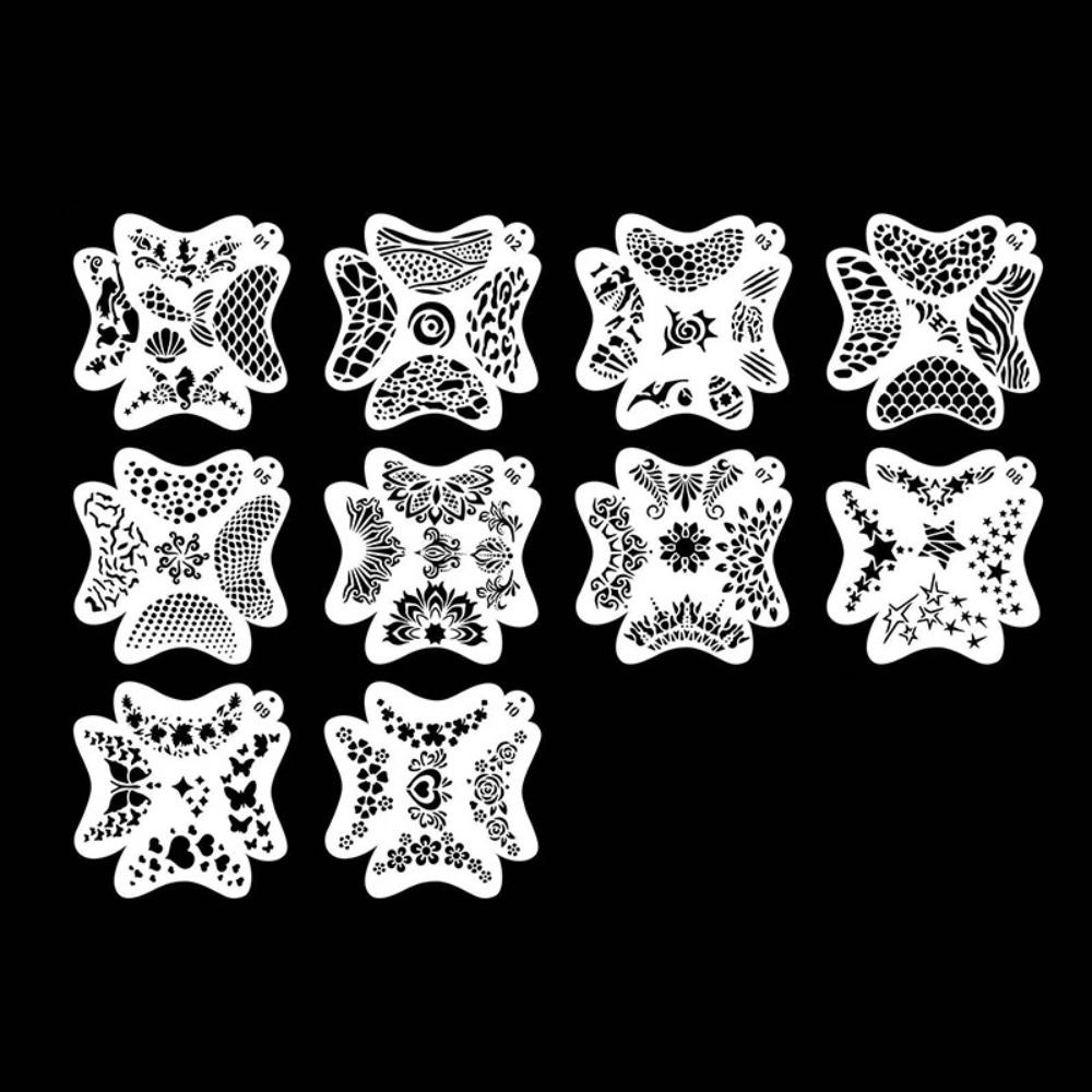 

Stencils for Body Painting Face Art Halloween Birthday Party DIY Makeup Stamps Paint Template Temporary