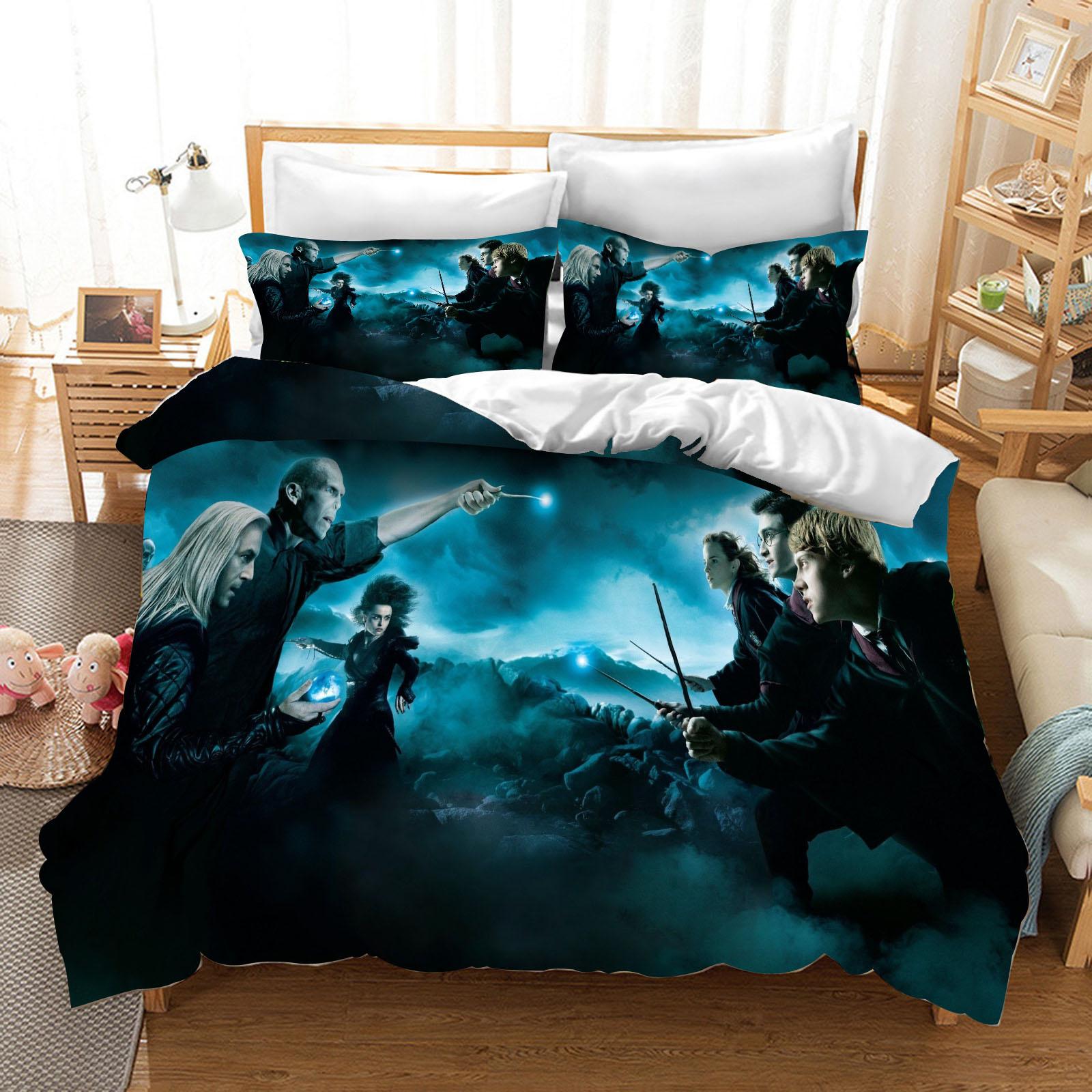 

Гаррі Поттер Поліестеровий Набір Постільної Білизни Підковдра Розмір Queen Бавовна Милий Принт Мультяшна Наволочка Підходить Для Дітей 180x210cm
