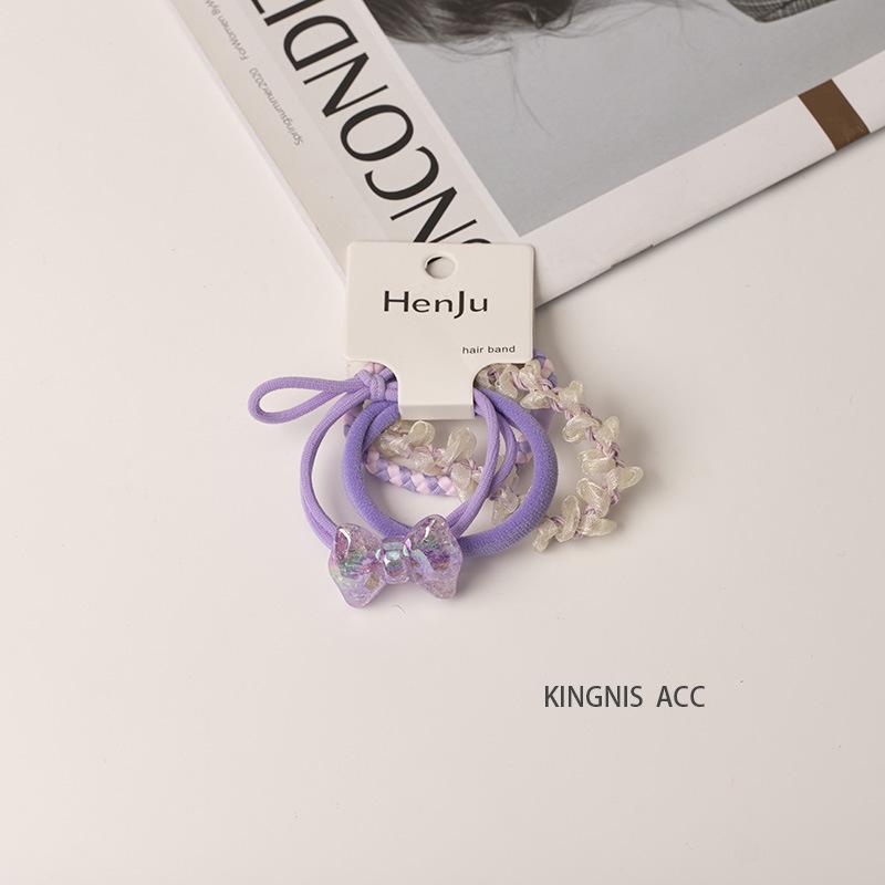 2025 Spring/Summer Crystal Candy Color Floral Spiral Hair Ties - Elegant, Sweet Telephone Cord Hair Accessories for Women