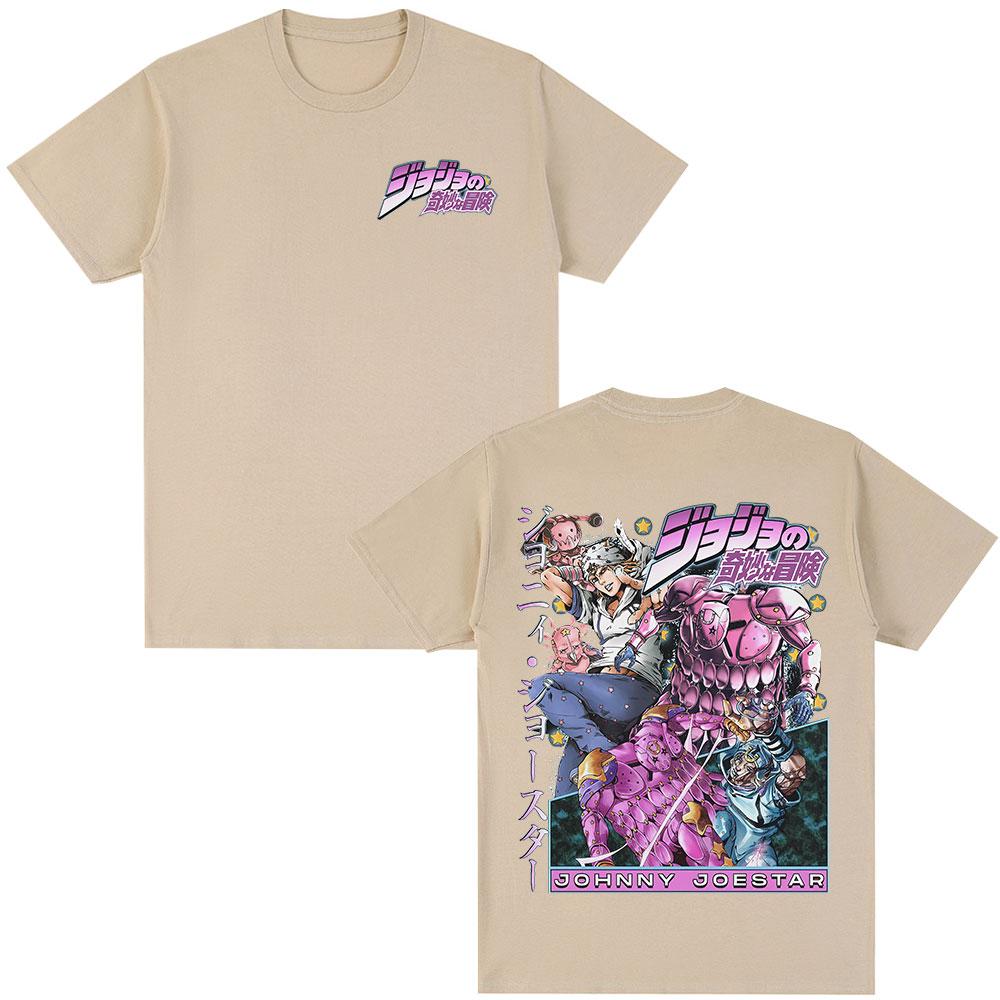 T-shirt Anime JoJo Bizarre Adventure STEEL BALL RUN Johnny Joestar Magliette Manga Uomo Donna Cotone Casual Maniche Corte T-shirt
