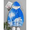 Men Blue Sky White Cloud Radiant Cross Full Print Hoodie Long Sleeve Religious Casual Pullover Sweatshirt