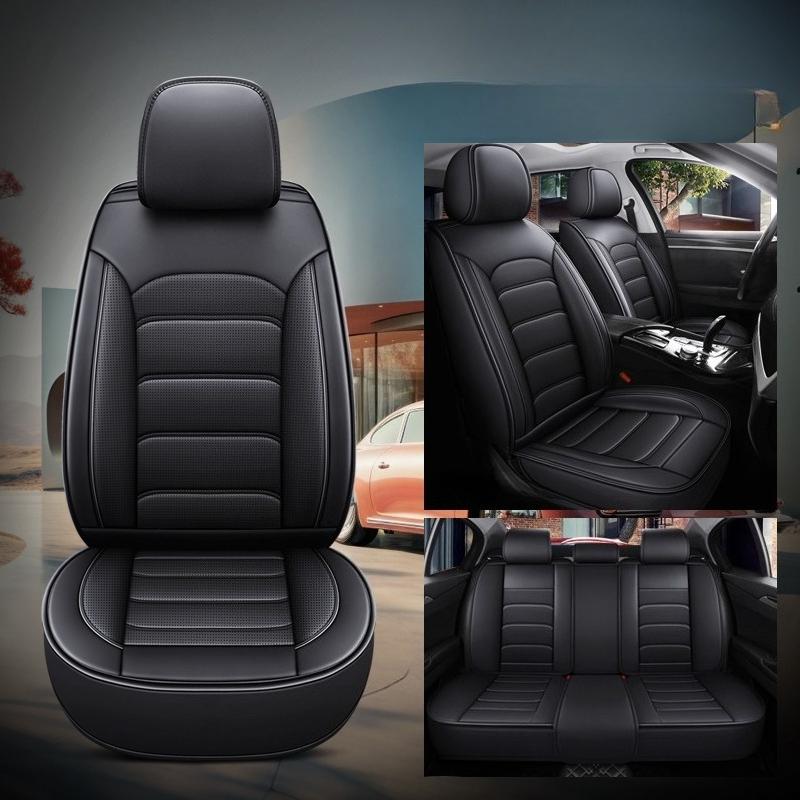 Simple Full-Cover 5-Seat Car Seat Covers –  Perforated PU Leather, Breathable, Comfortable & Durable, All-Season Universal Fit