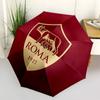 AS Roma, Badge Automatic Opening and Closing, 8 Rib Structure Portable Umbrella, Suitable for Men and Women In All Seasons  Perfect Gift for