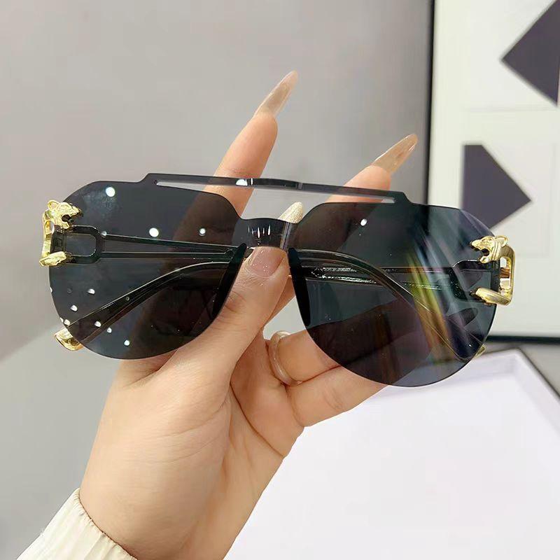 Vintage Rimless Men Sunglasses Trendy Pilot Gradient Outdoor Purple Shades Fashion Brand Women Sun Glasses For Driving