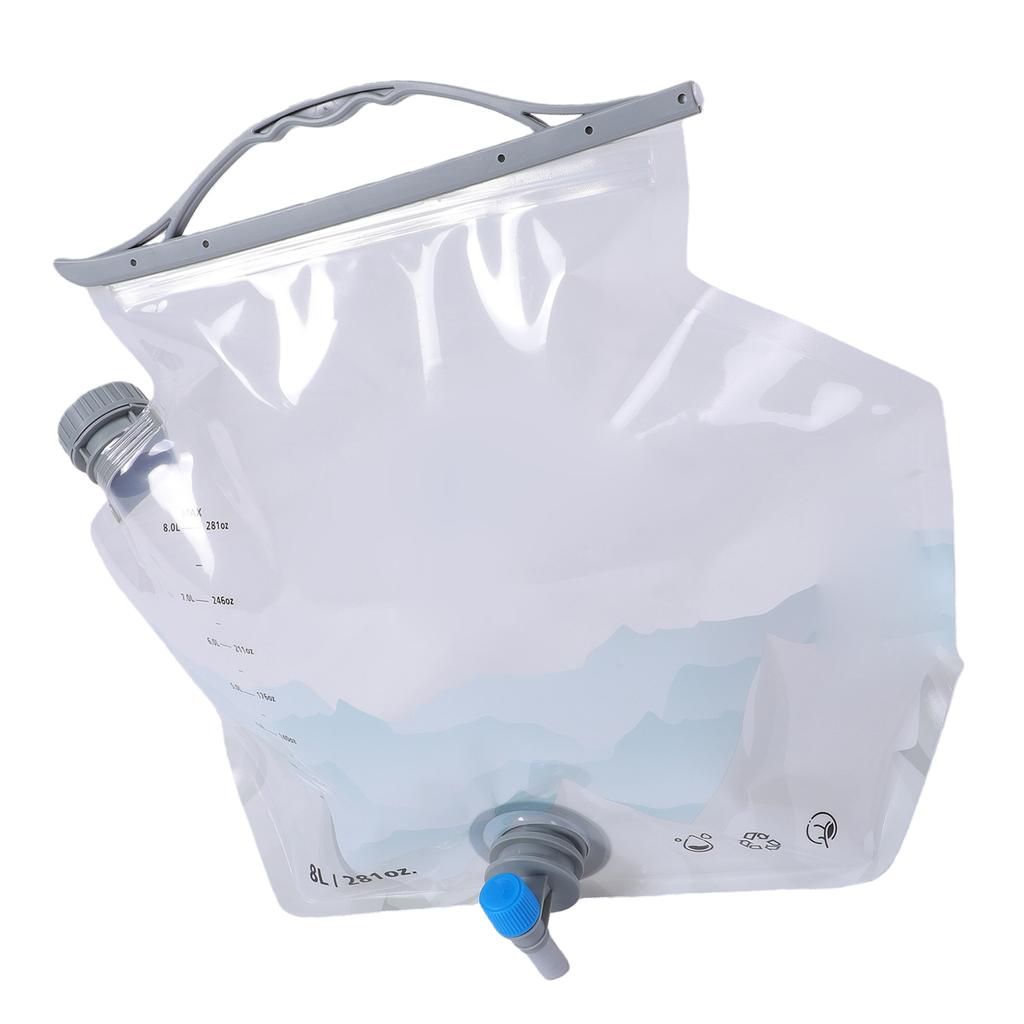 8L Water Storage Bag Large Capacity Faucet Design Portable Foldable Water Container Bag for Camping