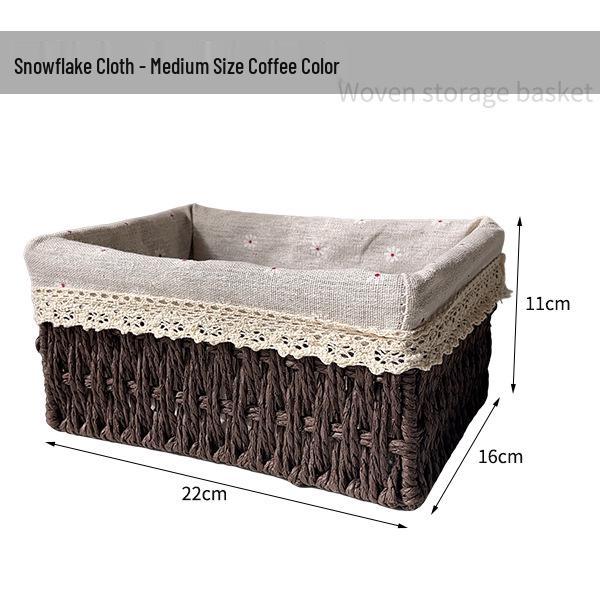 

Плетеная ротанговая корзина для хранения косметики, ключей, закусок и беспорядка на журнальном столике - Идеально подходит для гостиной и прихожей.