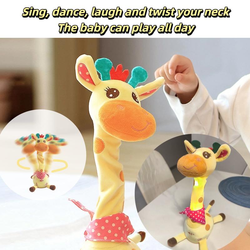 Electric Swing Dance Giraffe Singing Talked Children Gift Adjust Volume Twist Neck Dance Giraffe Different Music Cute Decors