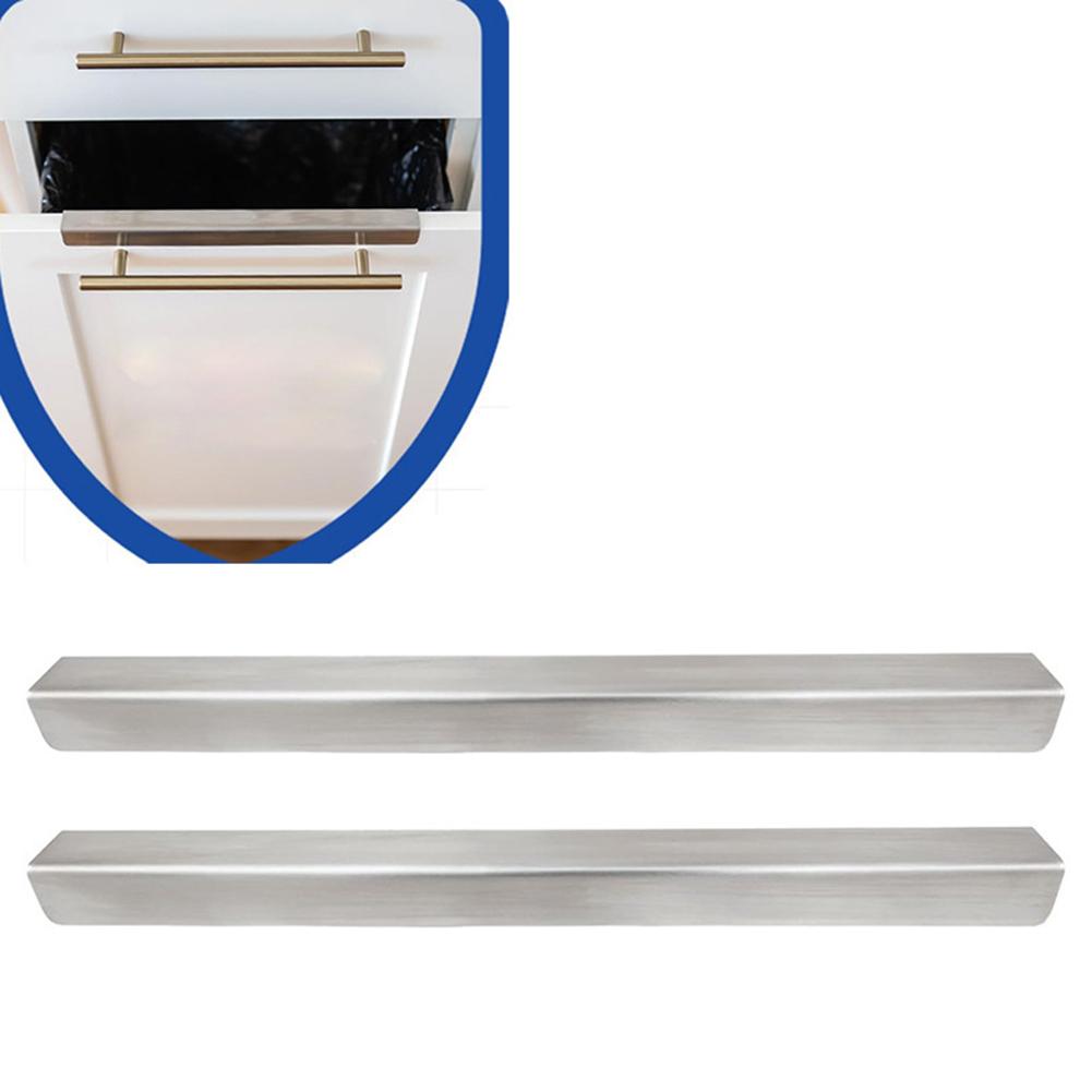 Stainless Steel Drawer Cover Sleeve Type Protection Strip for Kitchen Cabinets Doors and For Drawers Two Piece Set