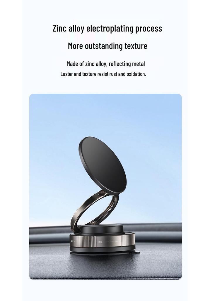 Multi-functional T28-2 Anti-shake Magnetic Car Phone Holder with Vacuum Suction Cup for Dashboard