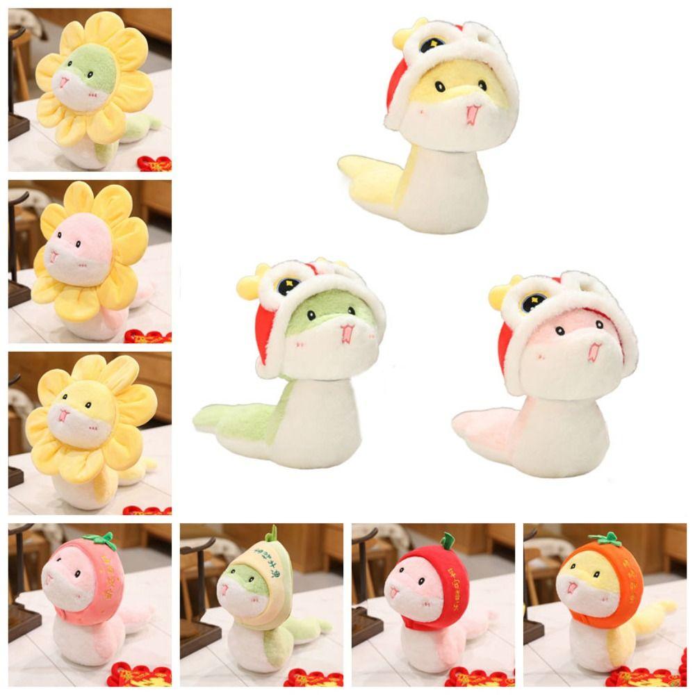 Flower Snake Plush Dolls Lion Dance Snake New Year Mascot Snake Stuffed Toy Birthday Gifts