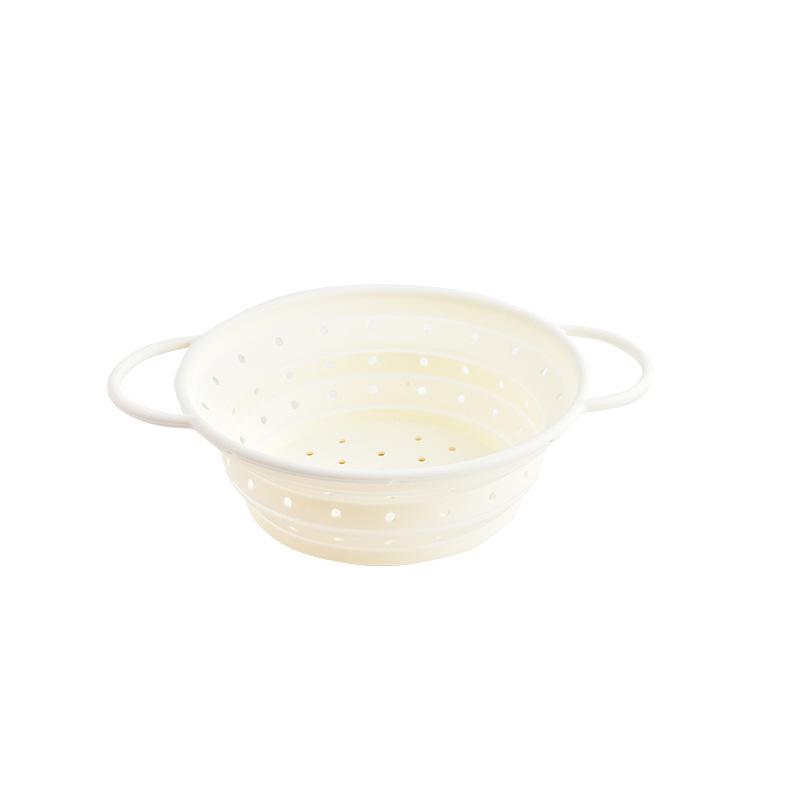 High-Temperature Resistant Silicone Foldable Kitchen Draining Basket for Washing Fruits and Vegetables