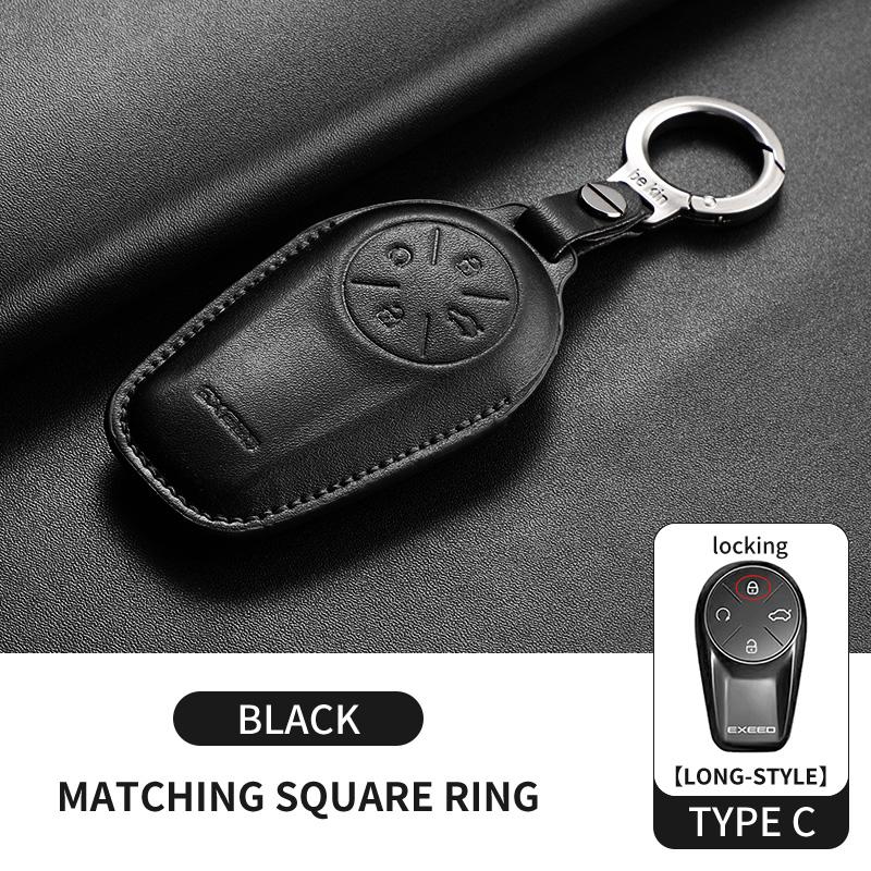 Leather Car Key Case Cover Fob For Chery Exeed Lx Txl Atlantix Et Es Vx Fl Rx Cdm Phev Car Remote Keychain Case Shell Accessorie