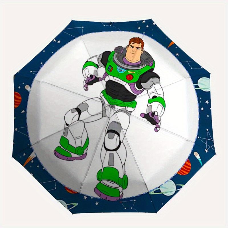 

1pc Buzz Lightyear Automatic Folding Umbrella - Portable Foldable Design with 8 Ribs, Durable Plastic & Iron Frame y250725031