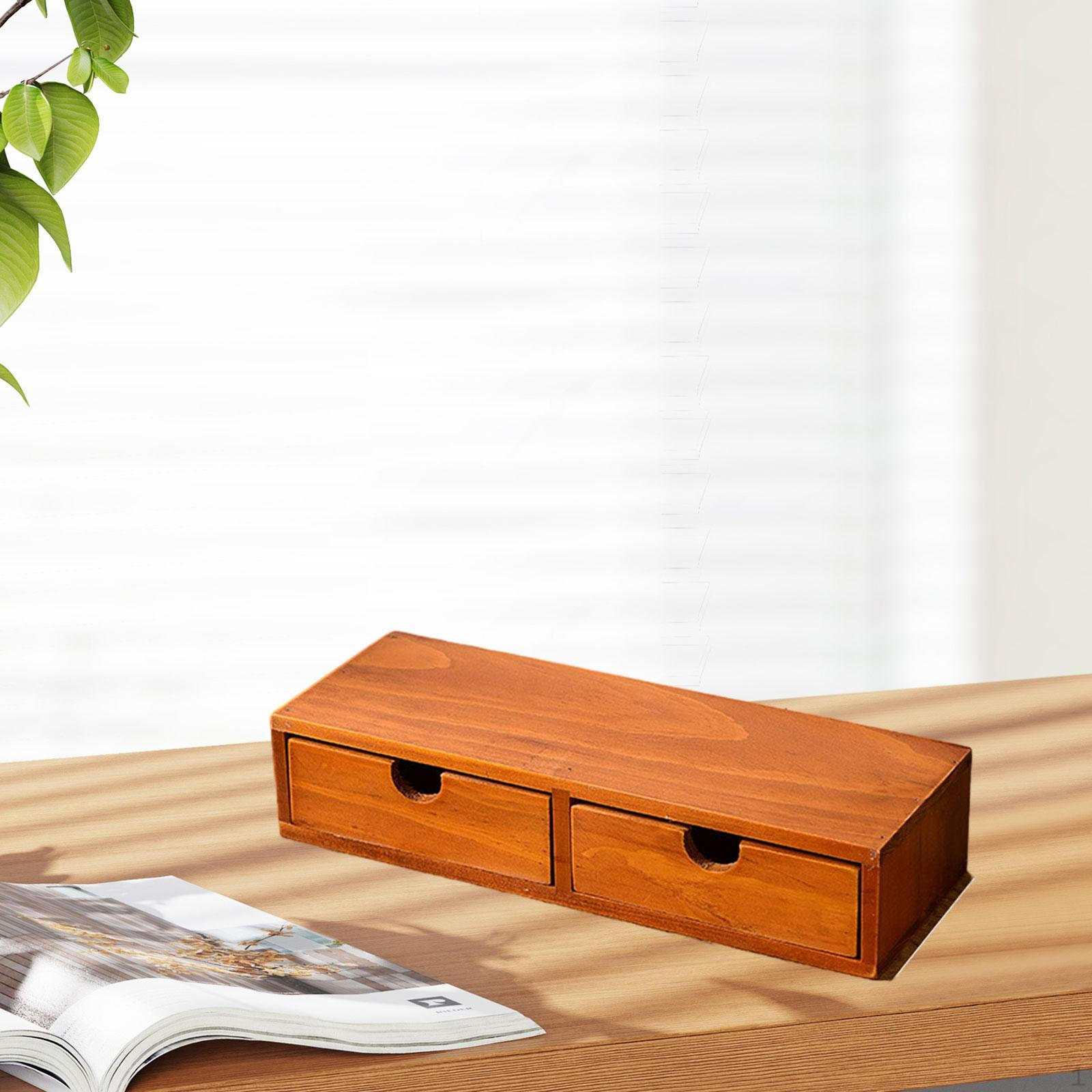 

Настольный органайзер с ящиком, держателем для кофейных капсул, органайзером, деревянным контейнером для хранения на столешнице 32cmx12cmx7cm