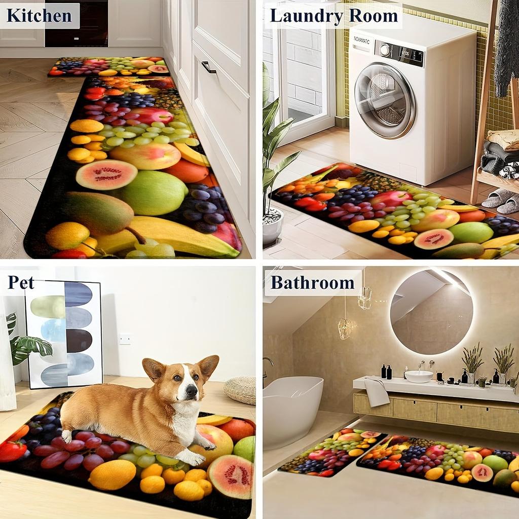 1PC Beach&Wave Pattern Door Mats Kitchen Rugs Non-Slip Pop Design Living Room Rugs Bath Mat Carpet for Home Sink Laundry Decor
