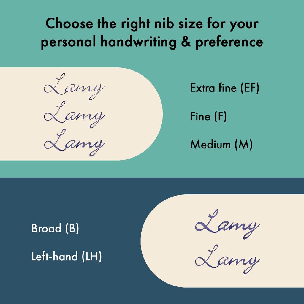 Lamy MINT Medium Fountain Pen with Ergonomic Grip and Polished Steel Nib Lightweight Aluminum Body Includes LAMY T10 Blue Cartridge AL-STAR - - - -