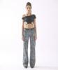 BADEE Printing Twill Pants Black Paisley