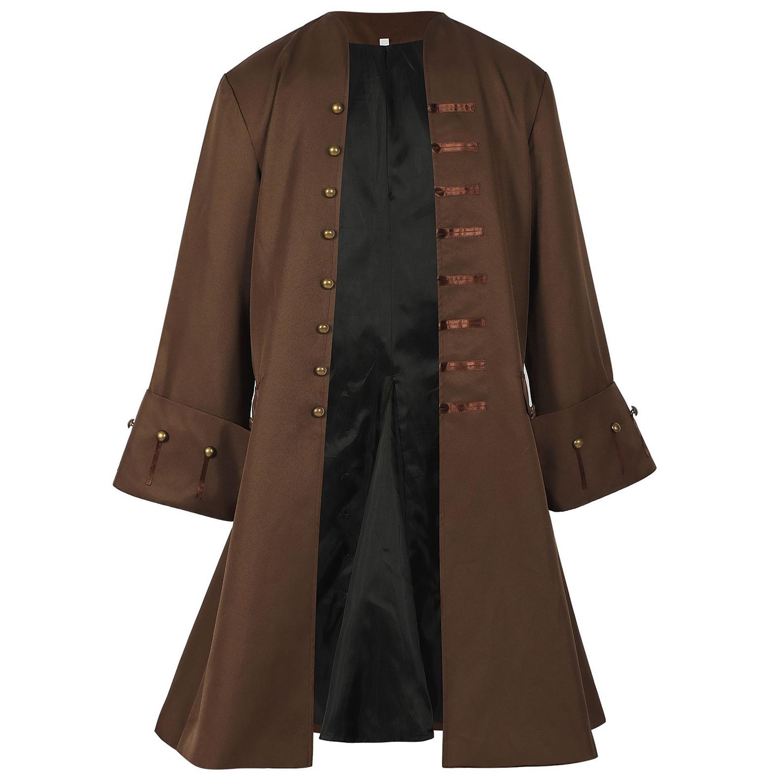 Men Pirate Coat Jacket Costume Medieval