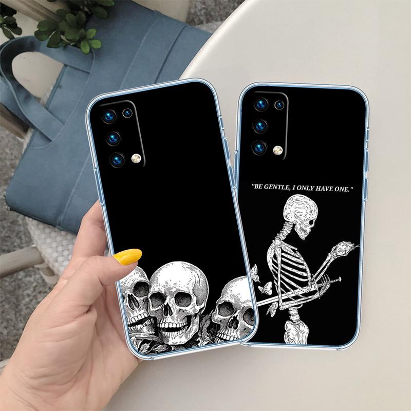 Skeleton Skull Transparent Phone Case for Motorola Moto G40 G04 G05 One Ace Action Fusion + Plus Hyper Macro Vision Zoom