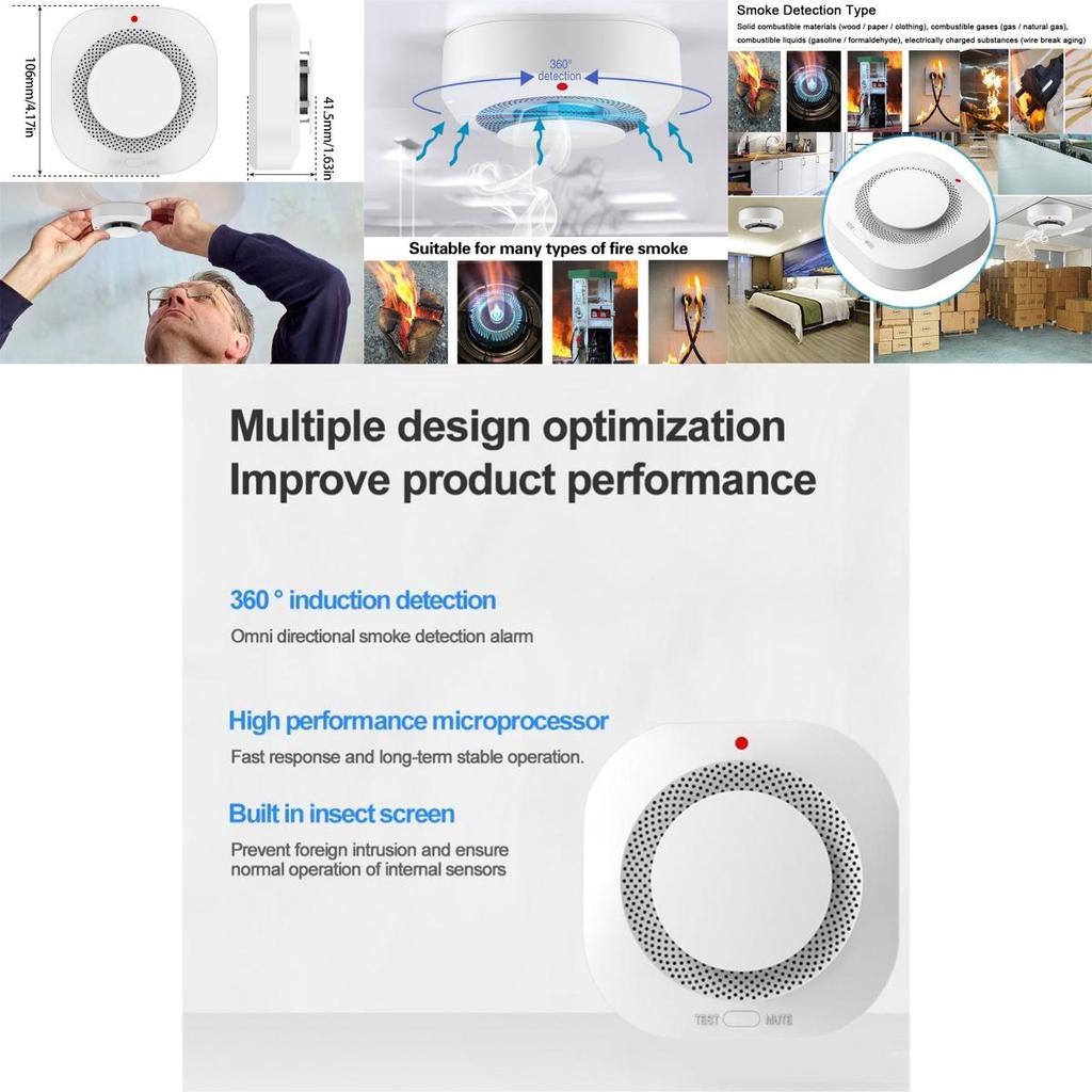 Alarmă detector de fum fără fir pentru uz casnic și comercial