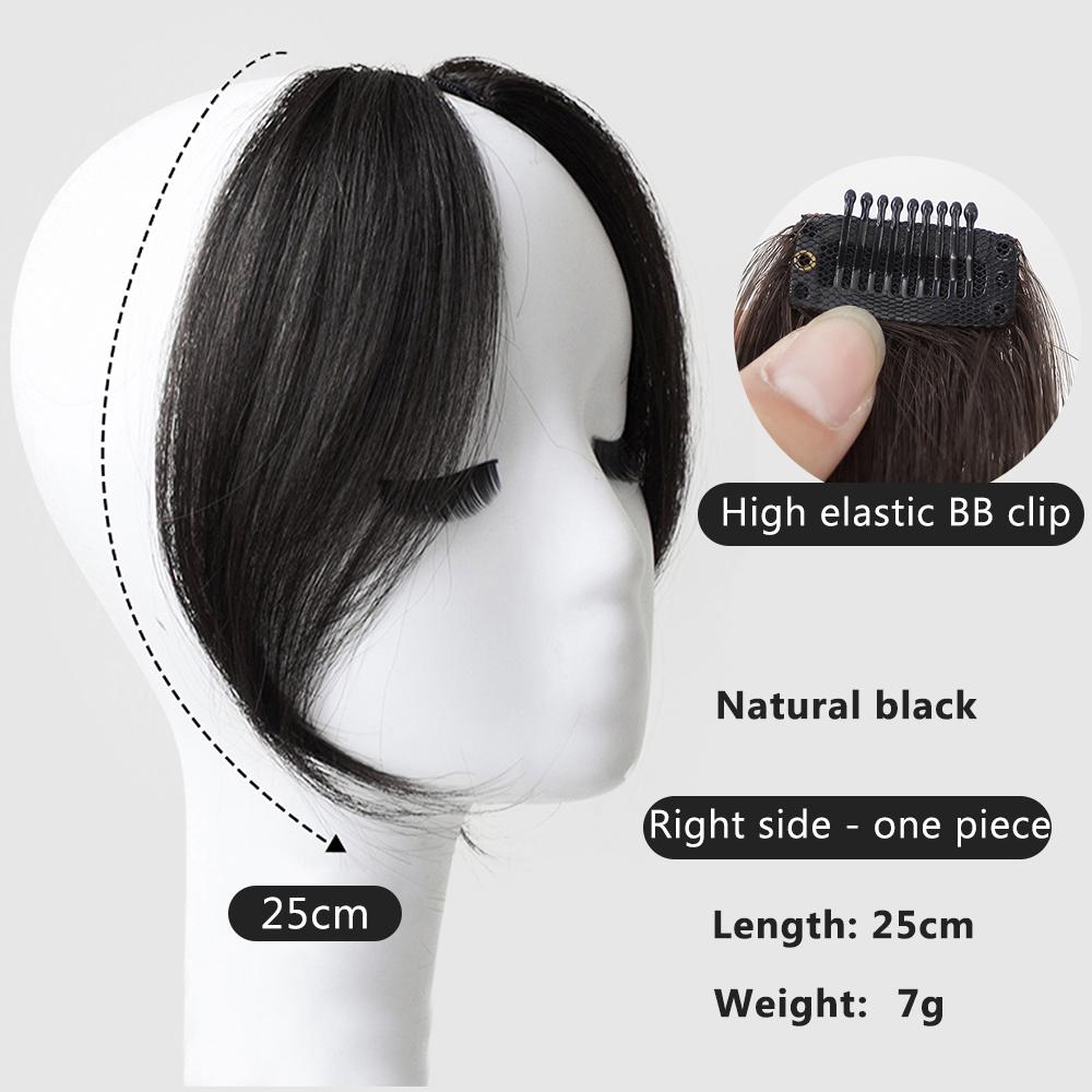 Synthesis Wig Middle-part Bangs Hair Extensions Clip In Forehead Natural Seamless French Oblique Bangs Eight-character Bangs