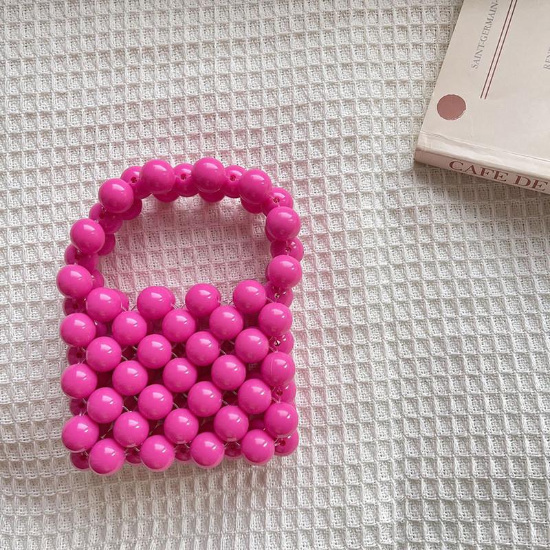 Trendy Summer Handwoven Kids Accessory Bag Mini Size Fashion Pearl Crossbody Purse