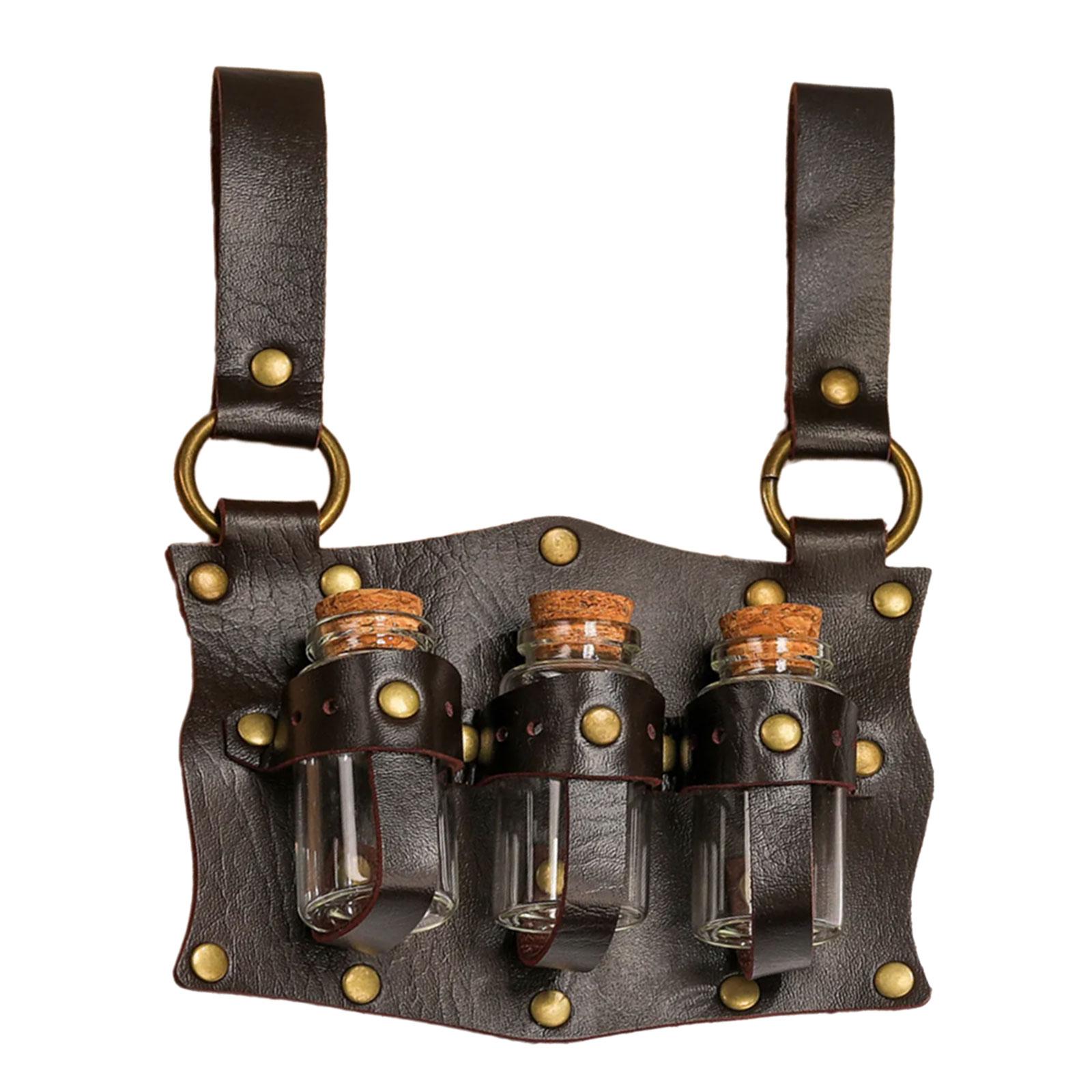

Medieval Potion Holder Cork Potion Bottle Cosplay Accessories Historical Belt for Renaissance and Fantasy Role Playing