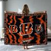 Cincinnati Bengals Print Flannel Blanket High Quality Warm Comfortable Cover for All Seasons Perfect for Gifts Home Decor