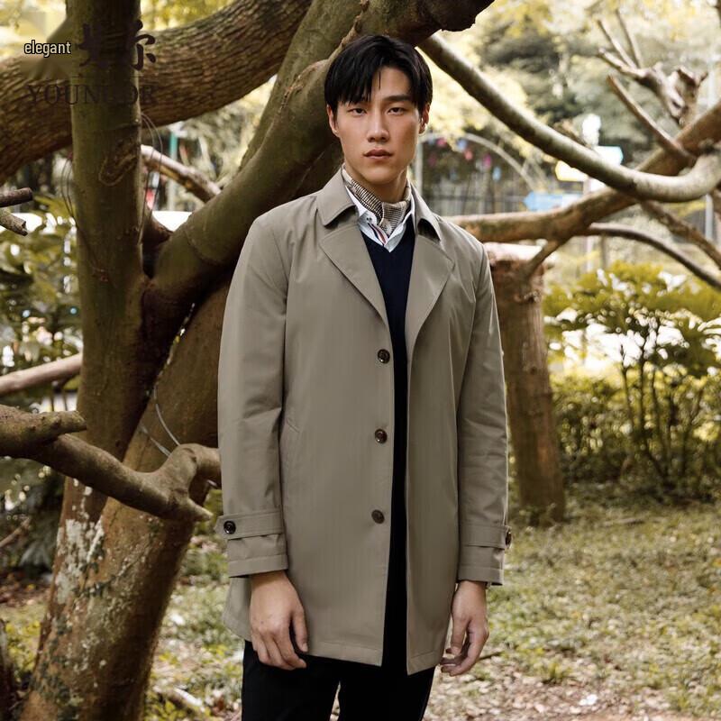 

Youngor Men s Business Casual Cotton Trench Coat L