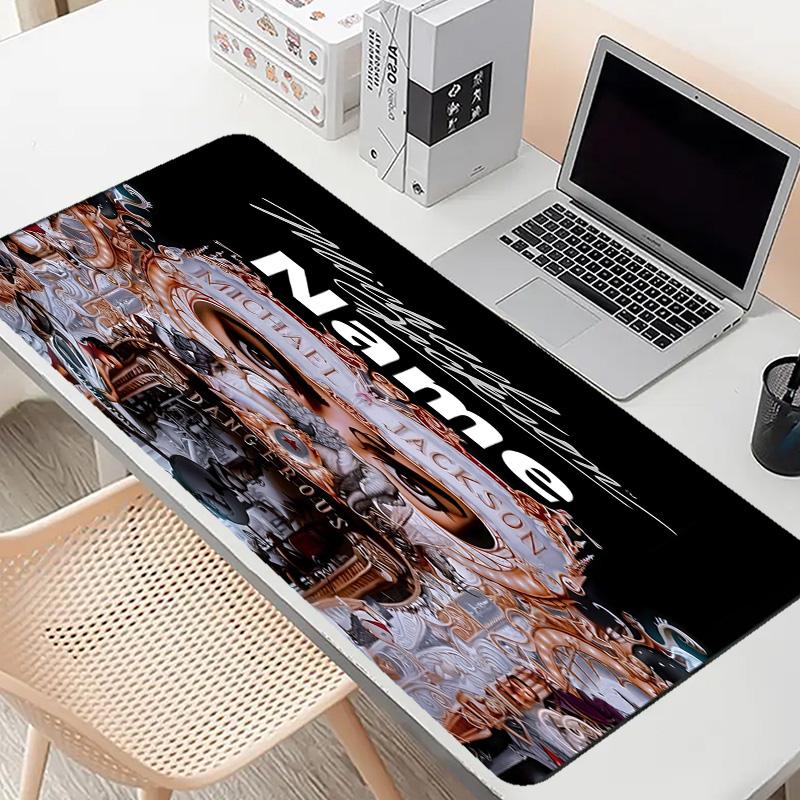 Personalizovaná podložka pod myš s motivem Michaela Jacksona a vlastním jménem, Podložka na stůl pro notebook PC, Dekorativní podložka na stůl pro domácnost, Podložka pod klávesnici, Dárek