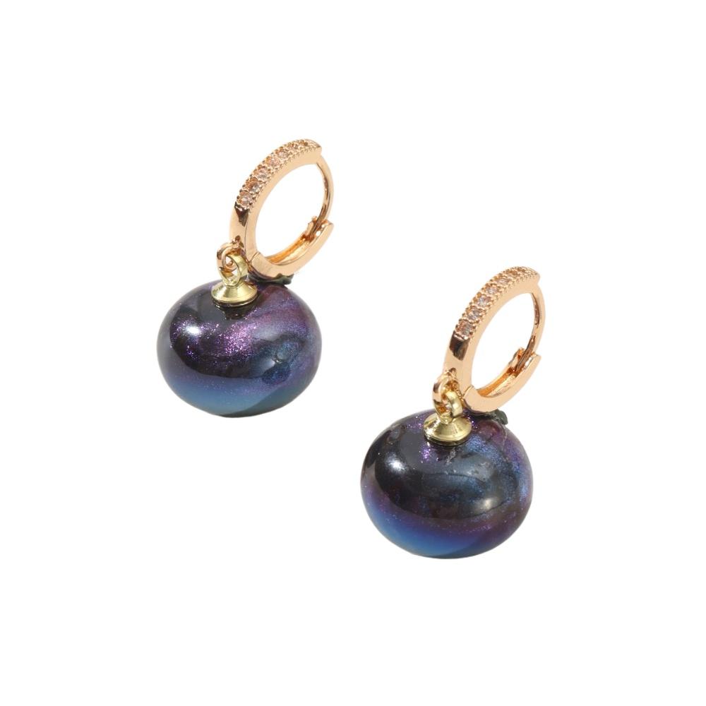 New Fashion Bread Round Big Pearl Dangle Earrings For Women Wedding Jewelry Gift Temperament Cubic Zirconia Eardrop