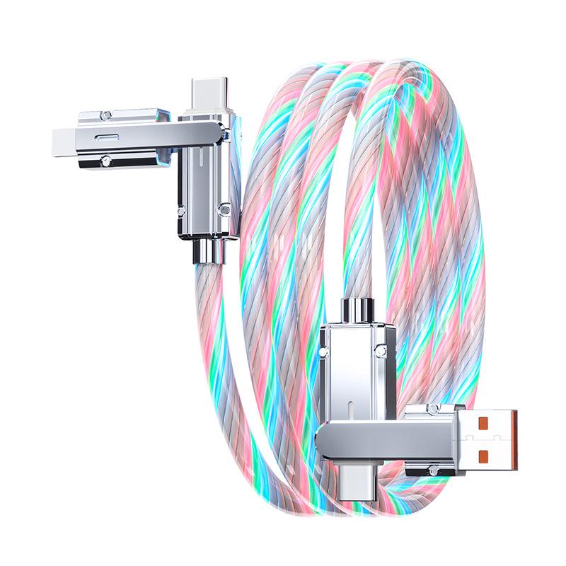 Two-to-Two Fast Charging, Four-in-One Luminous Data Cable