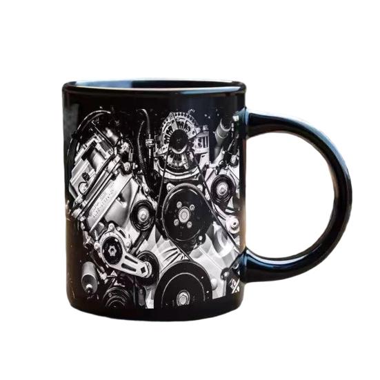 3D Engine Print Mug Ceramic Coffee Cup Dishwasher & Microwave Safe Mechanic Workshop Drinkware Unique Gift for Car Enthusiasts Mechanics