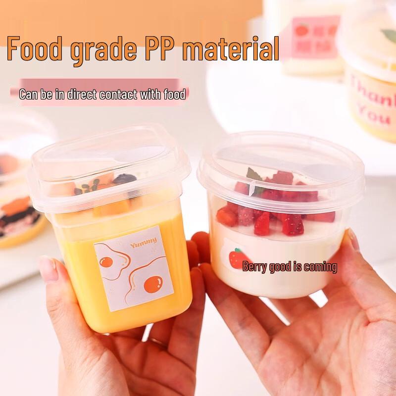 Disposable Pudding Cup with Lid and Spoon