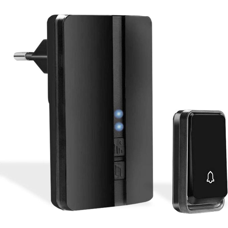 Waterproof Wireless Outdoor Doorbell with 1 Receiver, 200M Range, IP65 Waterproof Chime, 51 Melodies and 5 Volume Levels, Blue LED Indicator, for Home