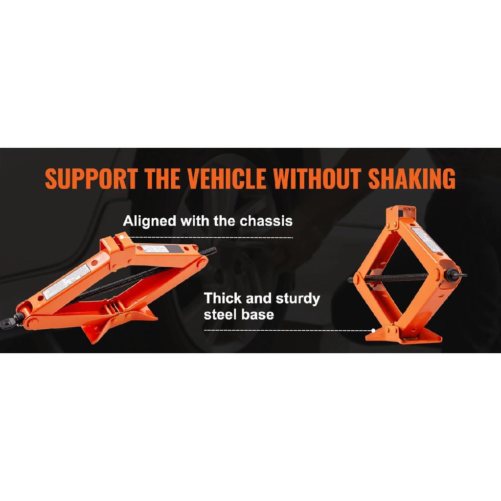 SucceBuy Scherenwagenheber 2,5 Tonnen / 5512 lbs Scheren-Autojack 3,7"-17,1" Hubbereich Scherenhubwagen Tragbarer Reifenheber für Auto