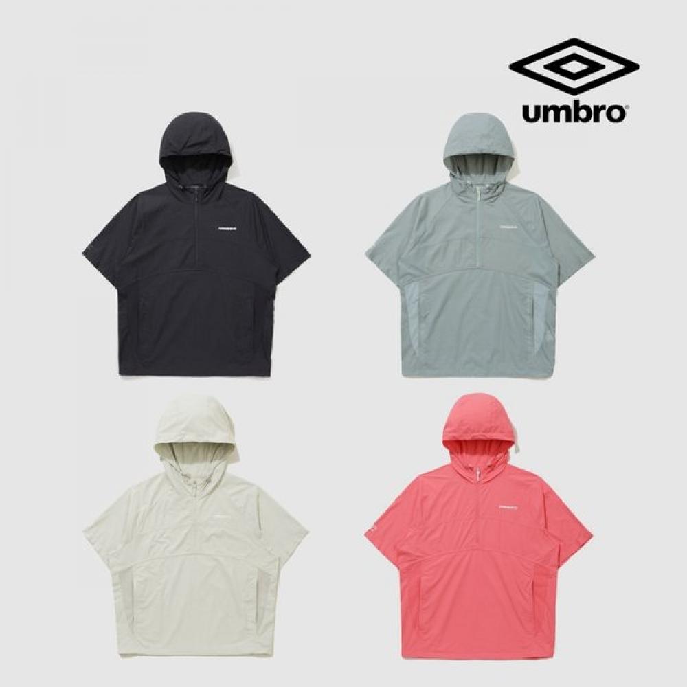 Umbro Light Breeze Cooling Short Sleeve Hooded Anorak Uq223cwt66 blacks/85