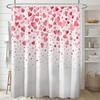 1pc Valentine'S Day Themed Shower Curtain - Pink and Red Heart Print Polyester Fabric with Hooks All-Season Use